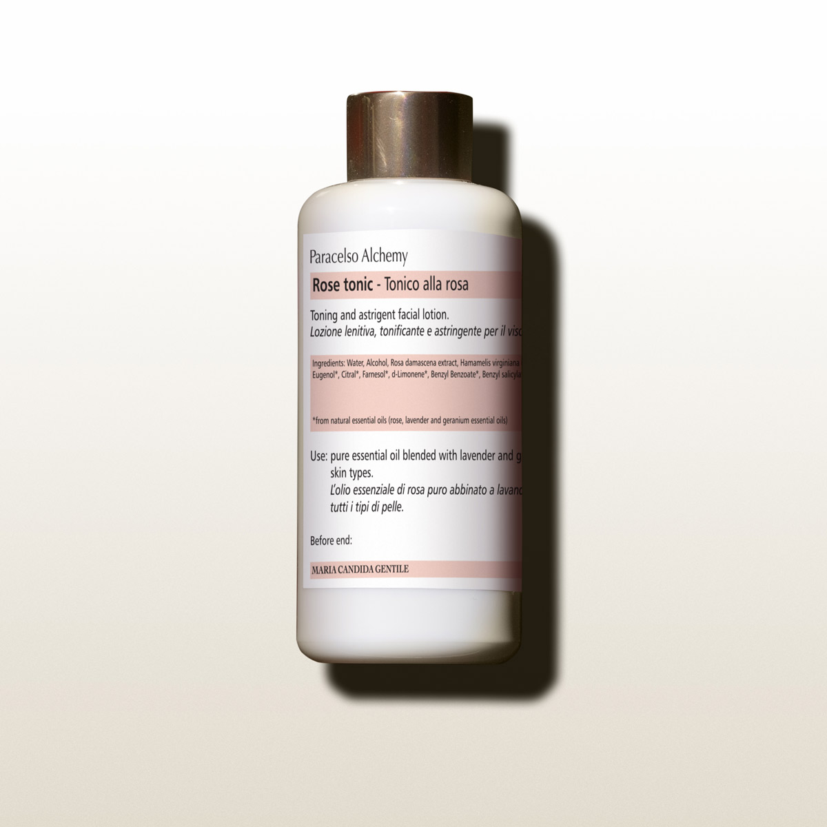 Tonico alla rosa da 150ml della linea Paracelso Alchemy di Maria Candida Gentile
