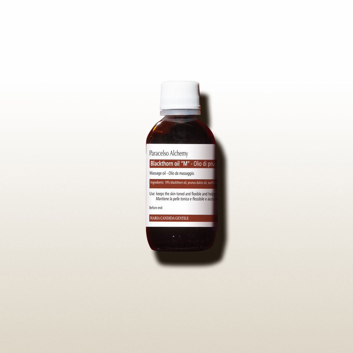 Olio per massaggio di prugnolo della linea Paracelso Alchemy di Maria Candida Gentile