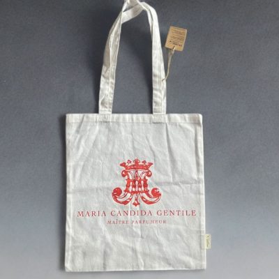 Tote bag bianca con logo rosso